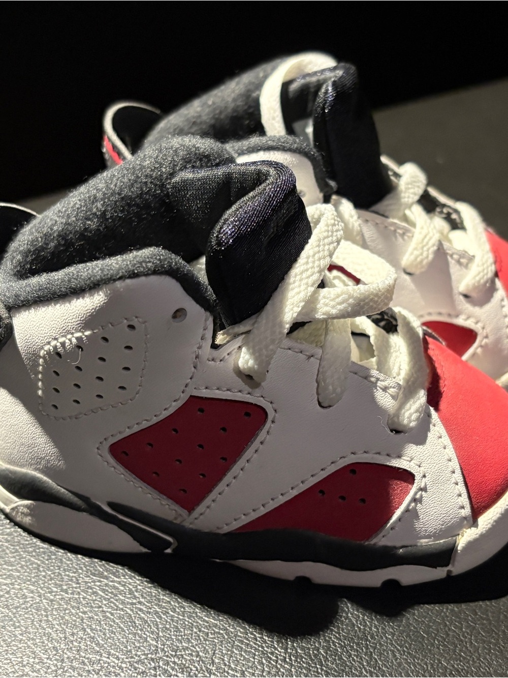 Jordan 6 Retro (TD) 4C White/Carmine-Black Sneakers